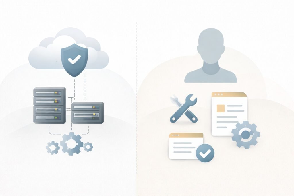 Shared responsibility model in cloud hosting