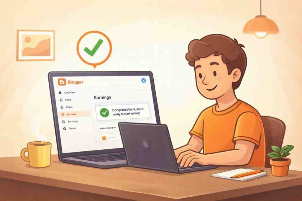 New blogger successfully getting AdSense approval using Blogger platform's simplified setup