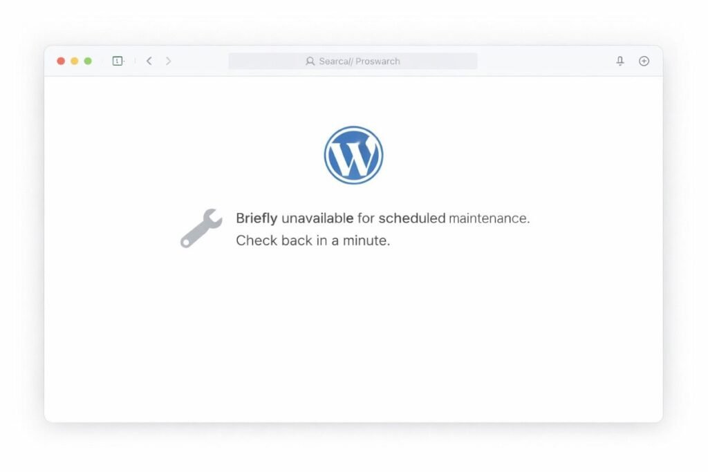 WordPress maintenance mode message stuck on website screen
